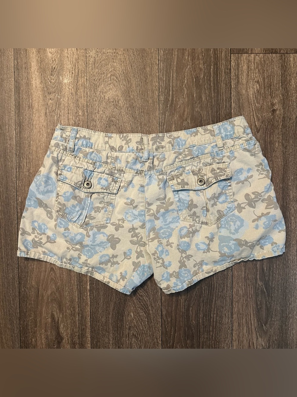 Y2K 2000’s blue floral shorts Sz 14 by faded glory - Picture 5 of 5